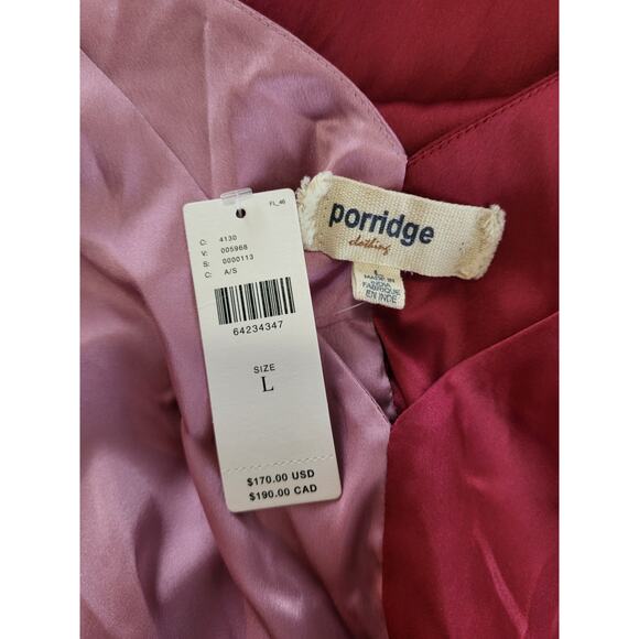 Anthropologie Porridge Colorblock V-Neck Balloon Sleeve Midi Dress NWT L $170 - Picture 4 of 8